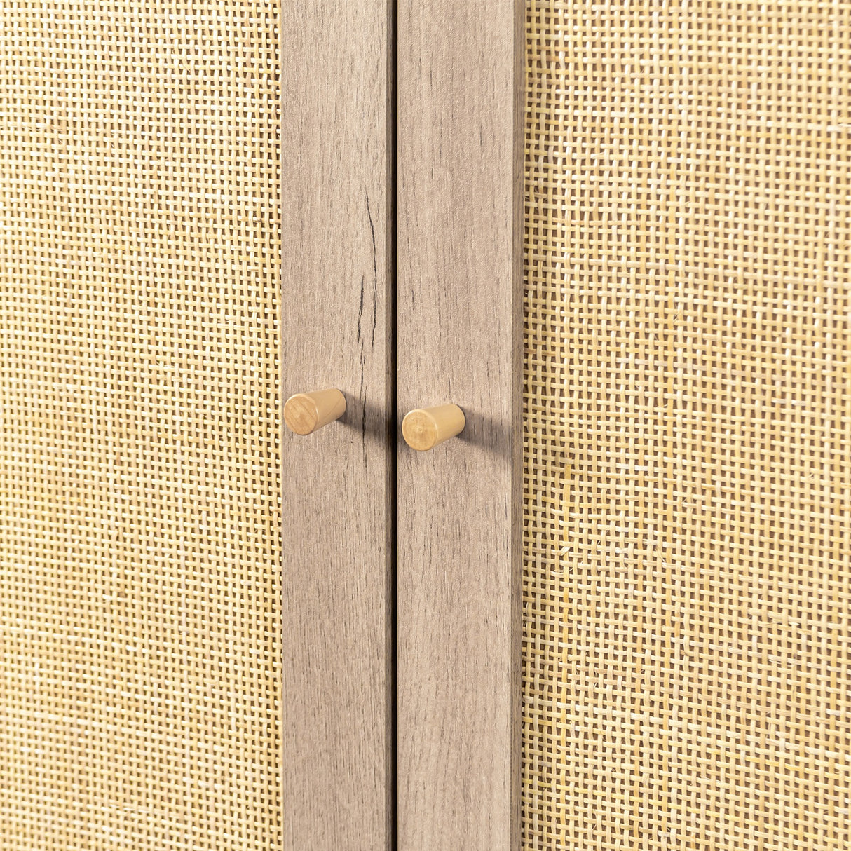 Willow Rattan 3 Door Triple Wardrobe with 2 Drawers