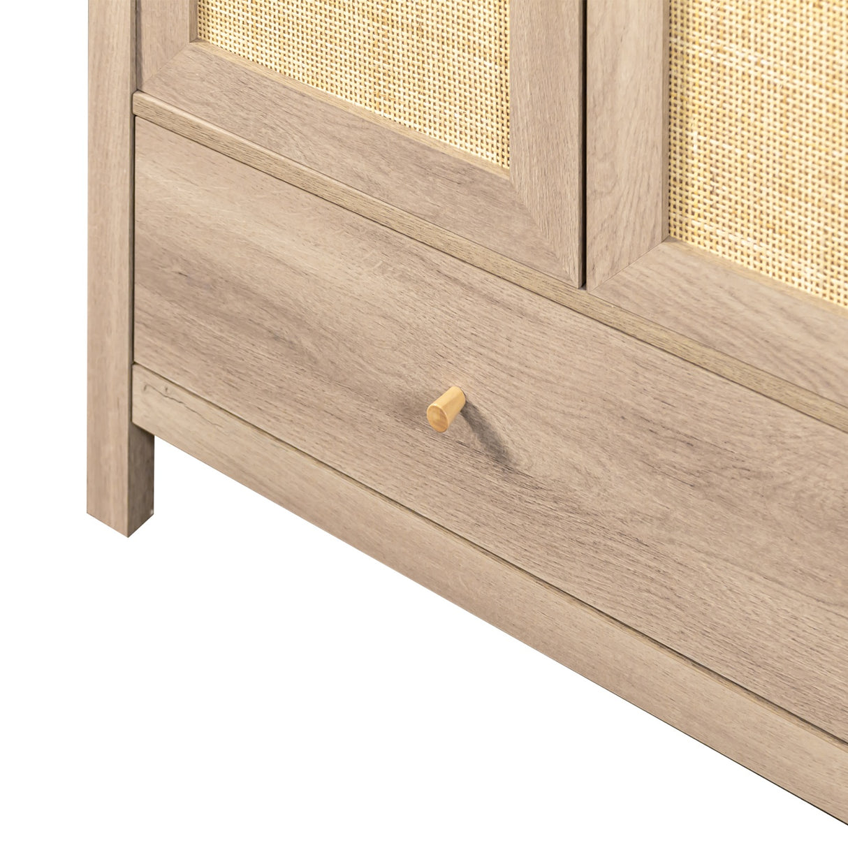 Willow Rattan 3 Door Triple Wardrobe with 2 Drawers