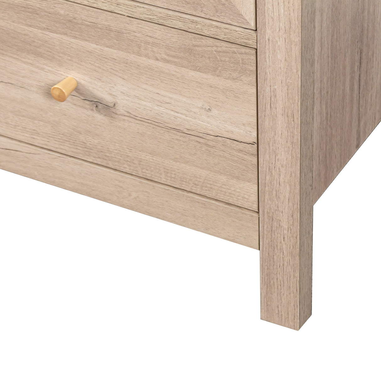 Willow Rattan Double Wardrobe with 1 Drawer Oak