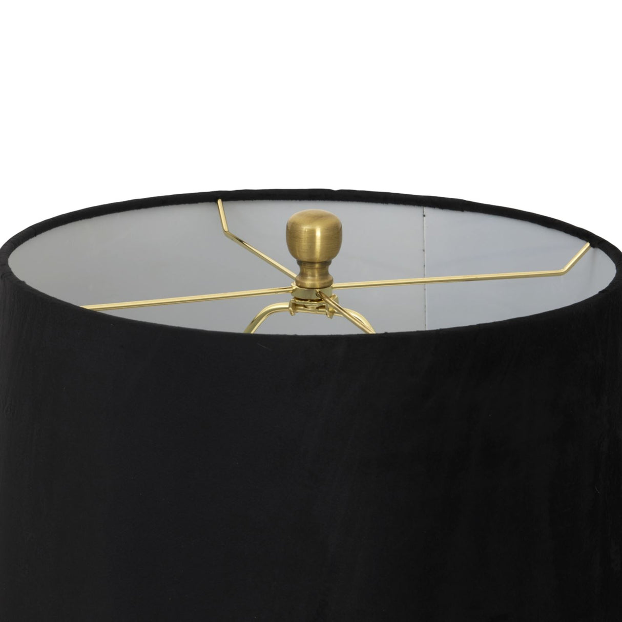 Luxton Glass Fluted Lamp with Velvet Shade