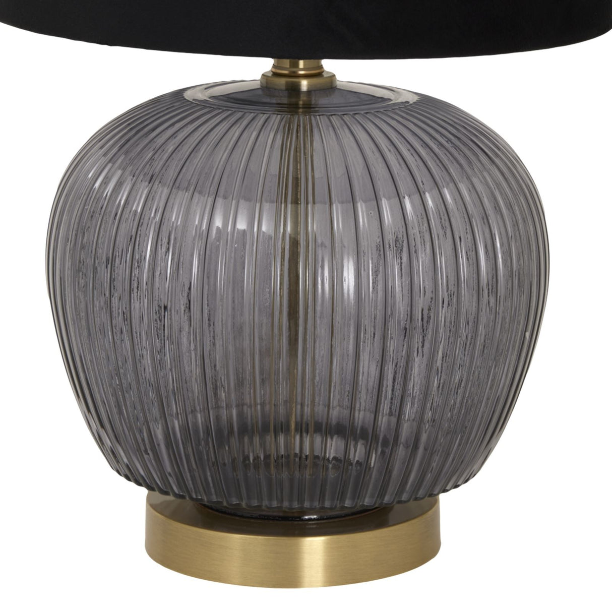 Luxton Glass Ribbed Table Lamp with Velvet Shade