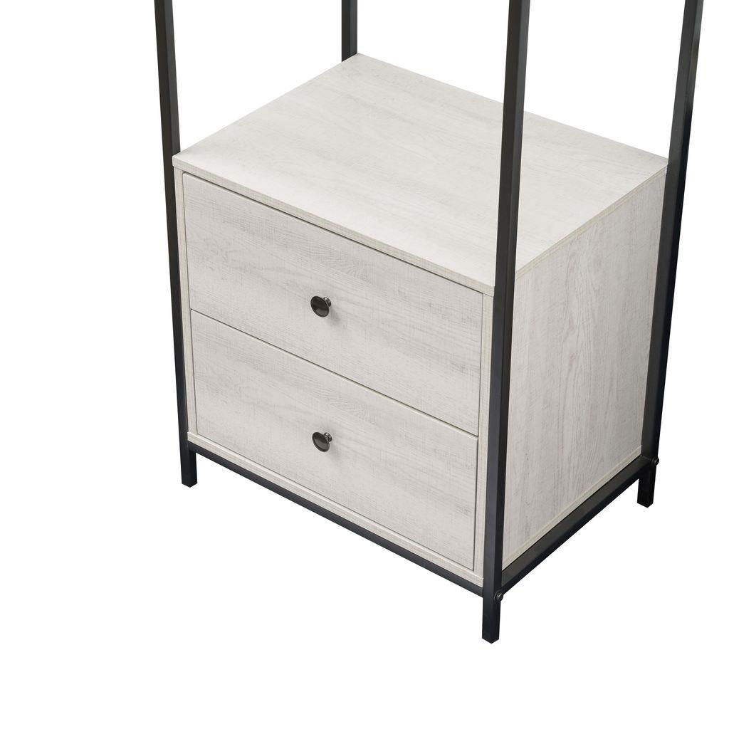 Alva Open Wardrobes with 2 Drawers & 4 Shelves Set