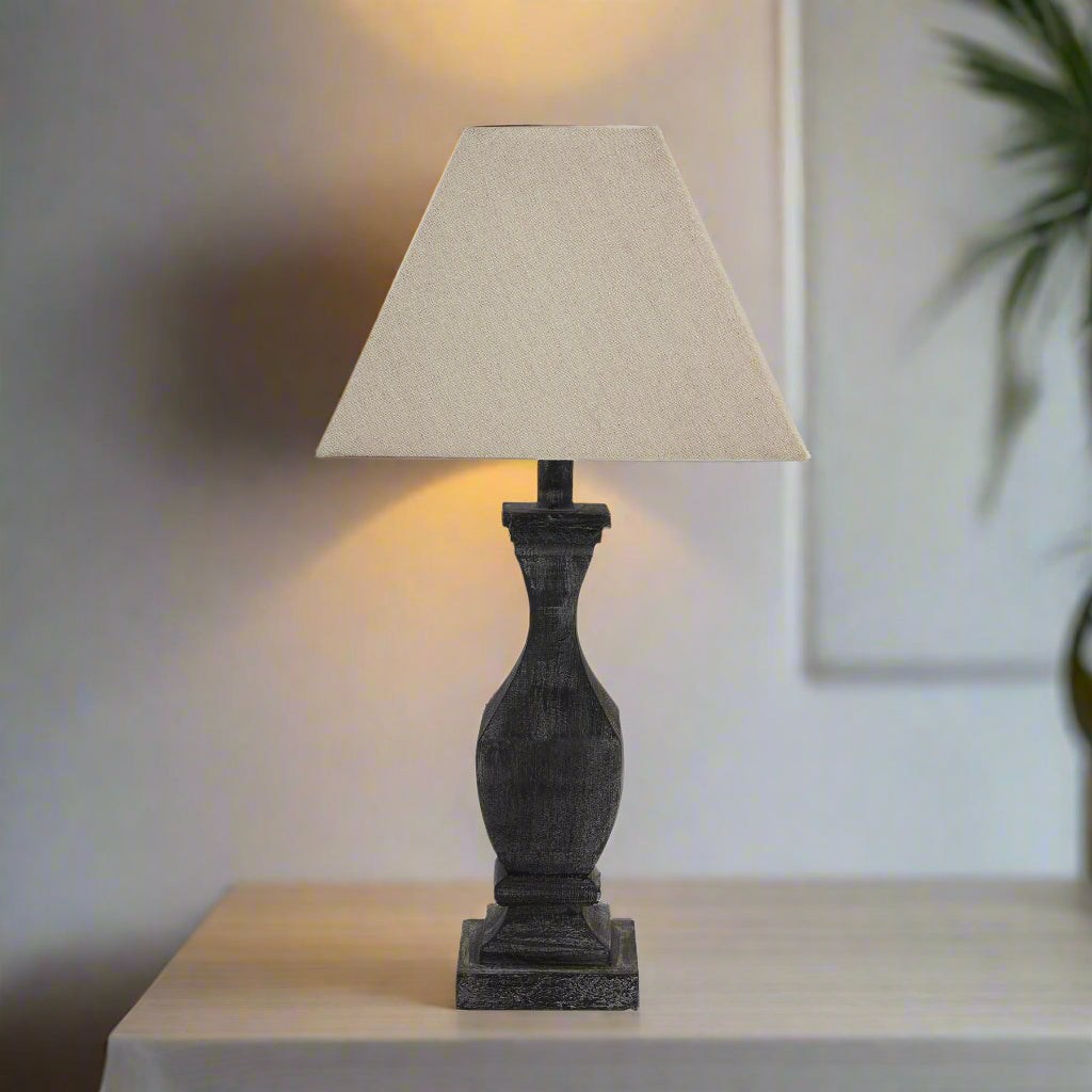 Incia Fluted Wooden Table Lamp
