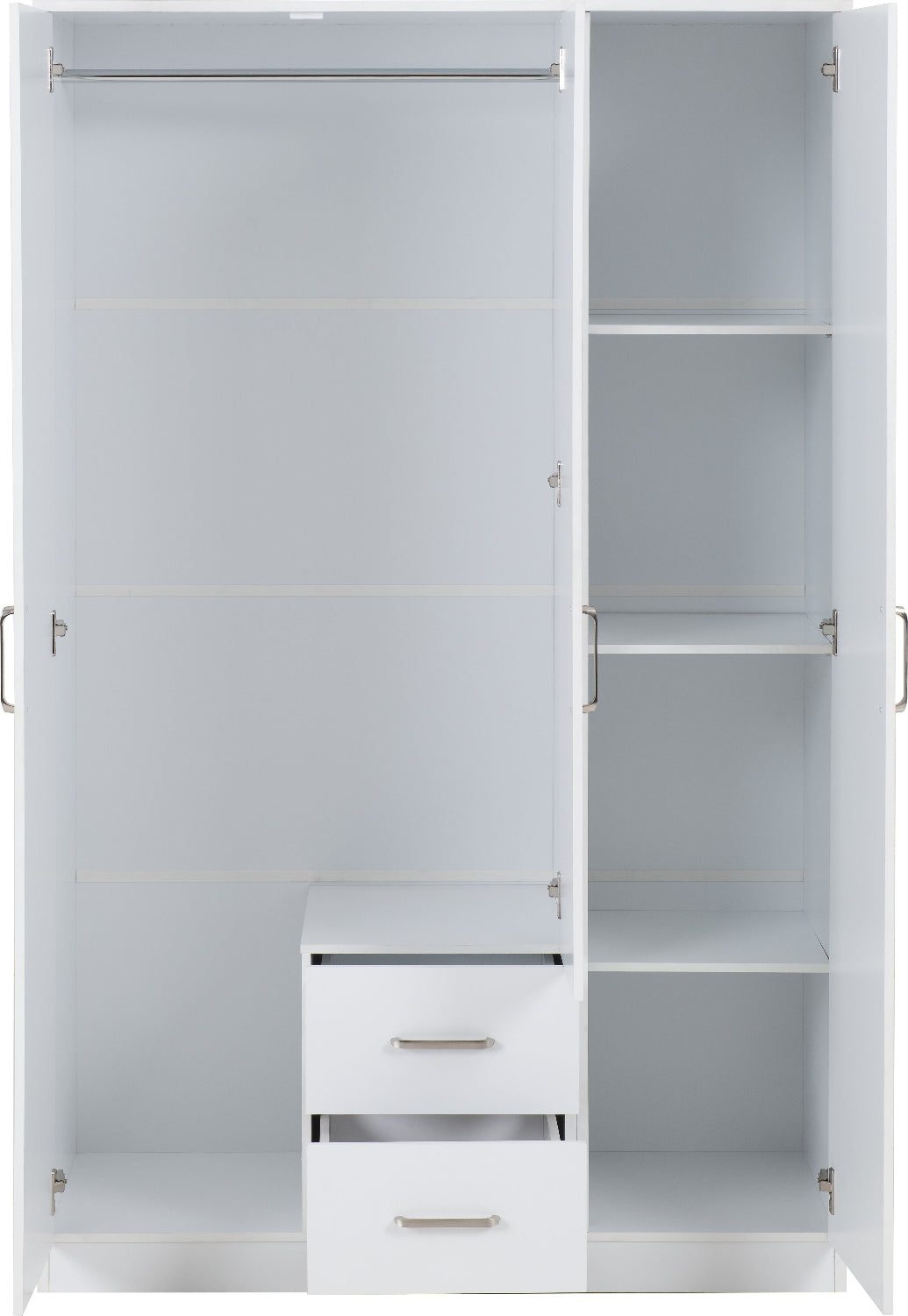 Dakota 3 Door 2 Drawer Mirrored Triple Wardrobe