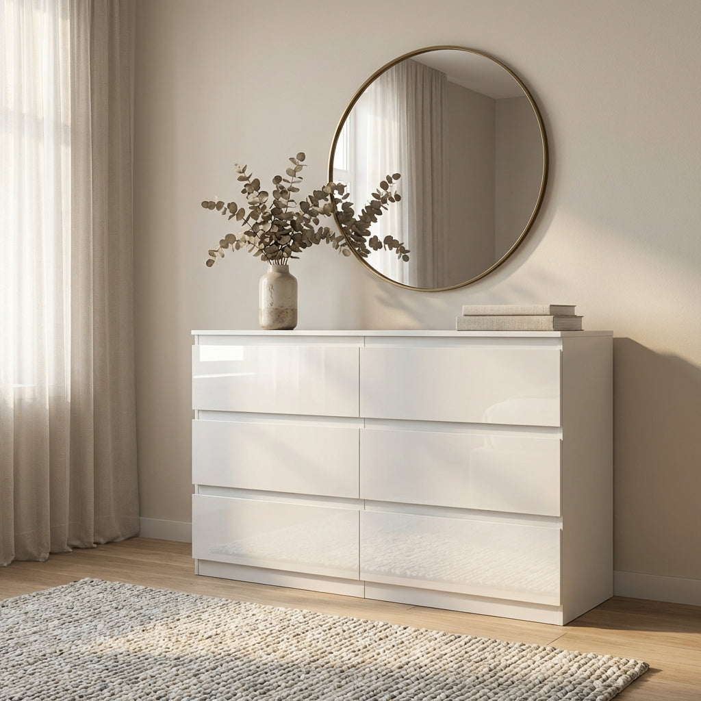 Soho 2 Door Wardrobe, 6 Drawer Chest & Bedside Table Bedroom Set