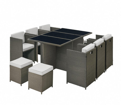 11 Piece Cube Garden Furniture Dining Set - TGC