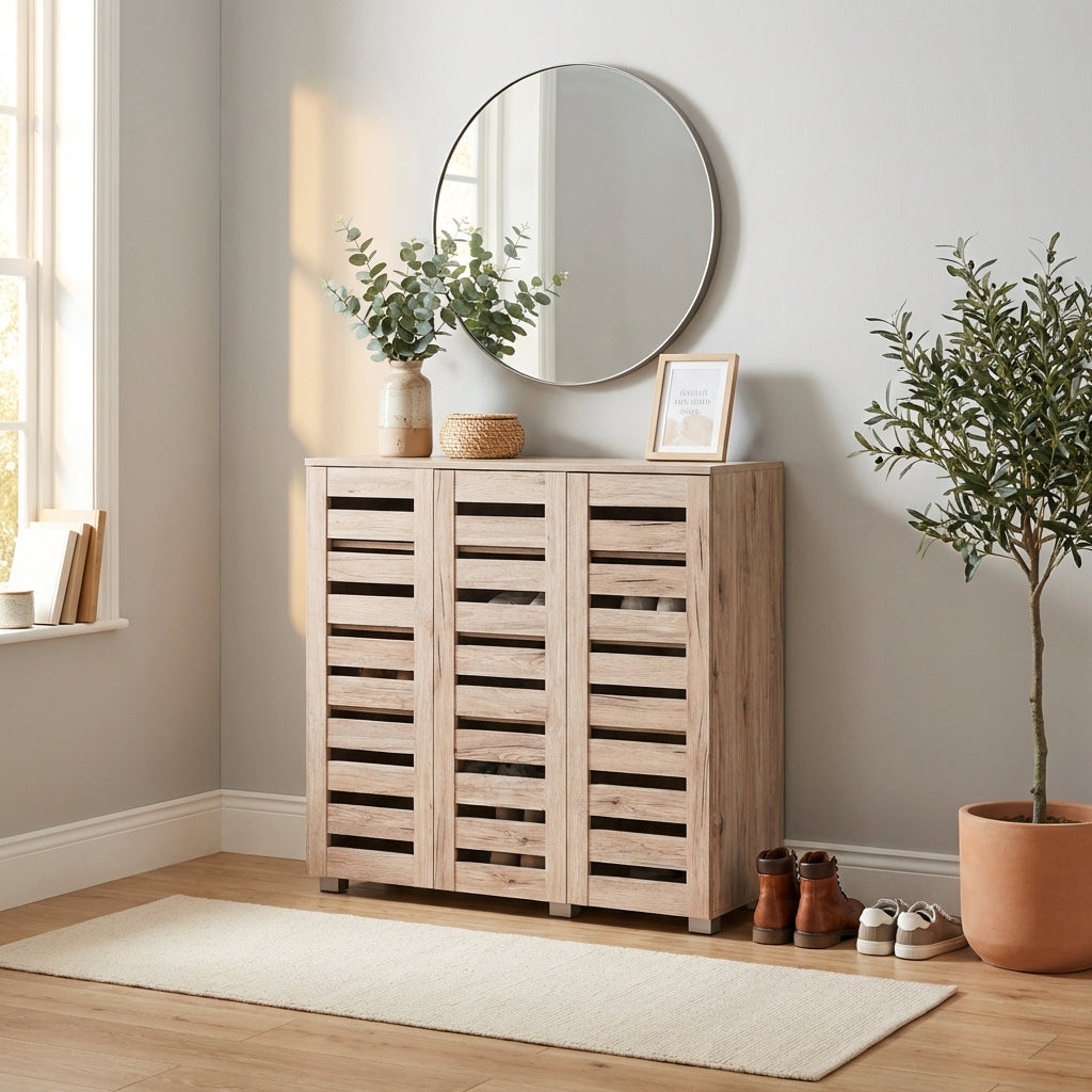 Euston Modern 3 Door Shoe Storage Cabinet