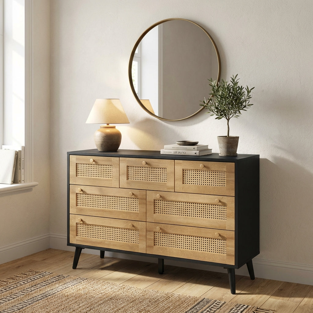 Manila Rattan 7 Drawer Chest of Drawers