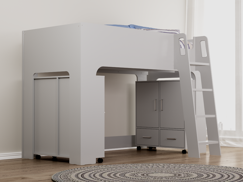 Eden Mid Sleeper Children's Bed Frame with Wardrobe