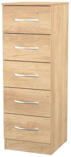 Avon 5 Drawer Tall Bedside Table