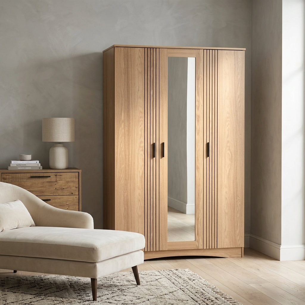 Tessa 3 Door Mirrored Triple Wardrobe