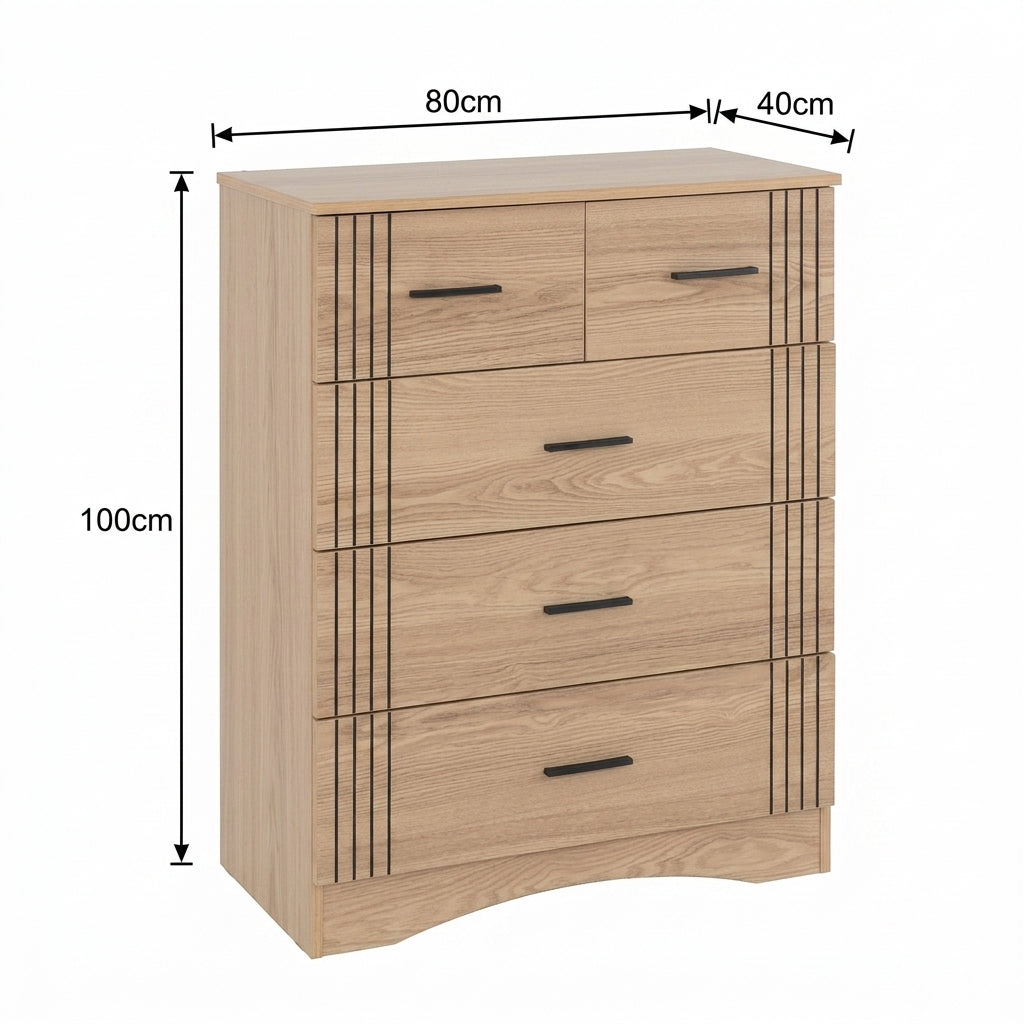 Tessa 3+2 Drawer Chest of Drawers