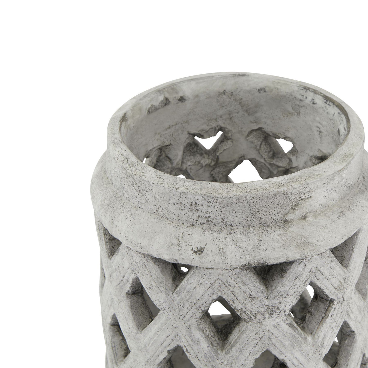 Athena Stone Large Lattice Ceramic Lantern