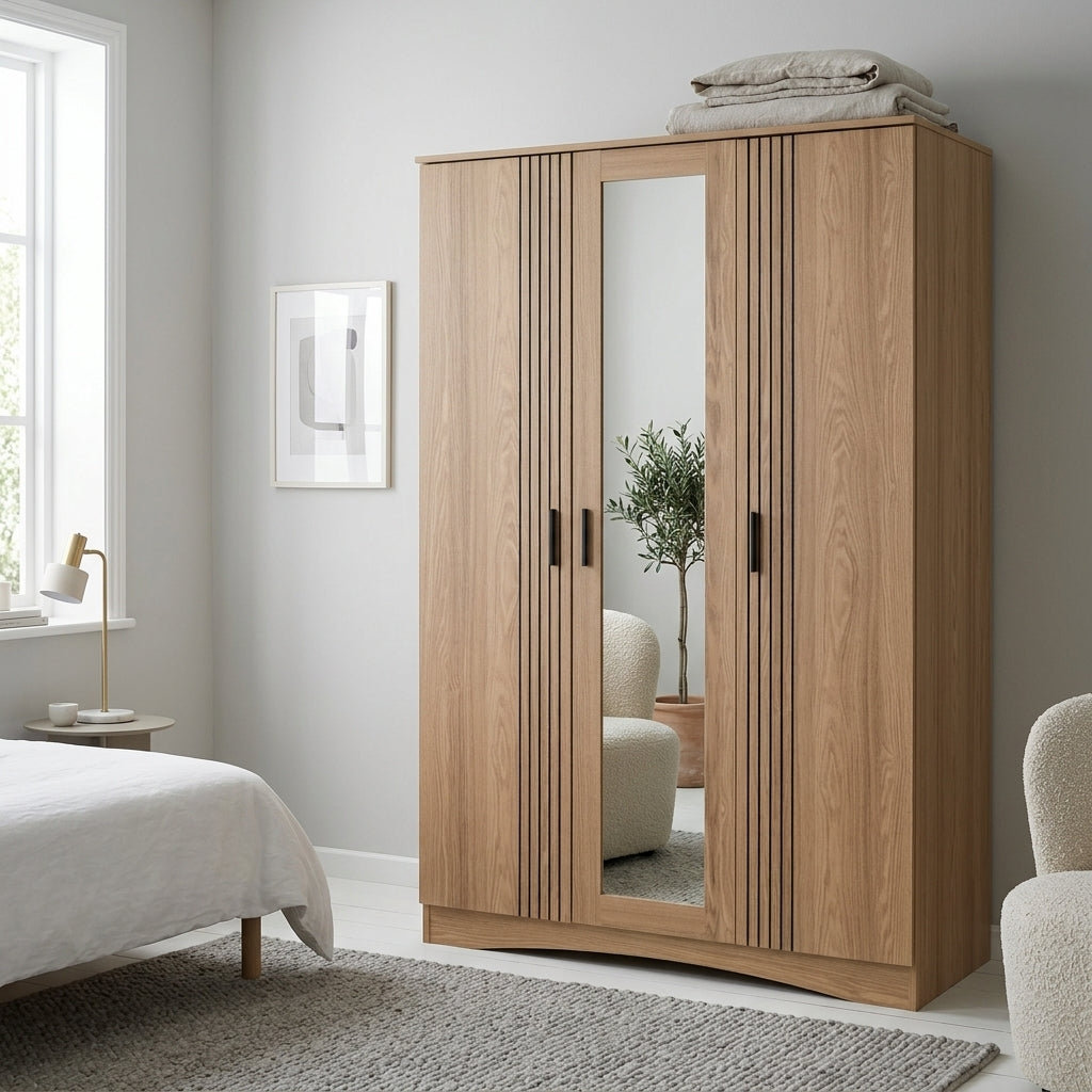 Tessa 3 Door Mirrored Triple Wardrobe