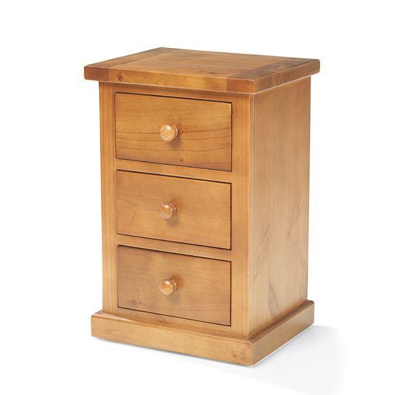 Verde Small 3 Drawer Bedside Table