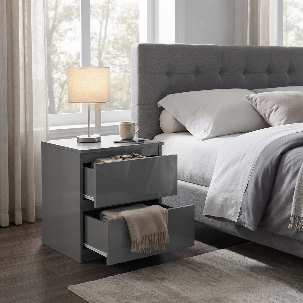 Soho 2 Drawer Bedside Table