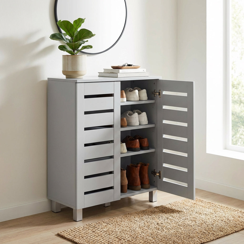 Euston Modern 2 Door Shoe Storage Cabinet