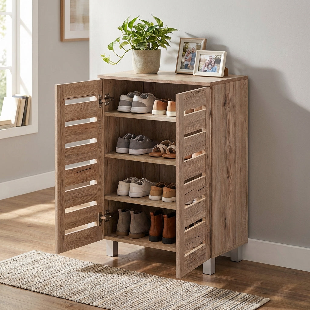 Euston Modern 2 Door Shoe Storage Cabinet