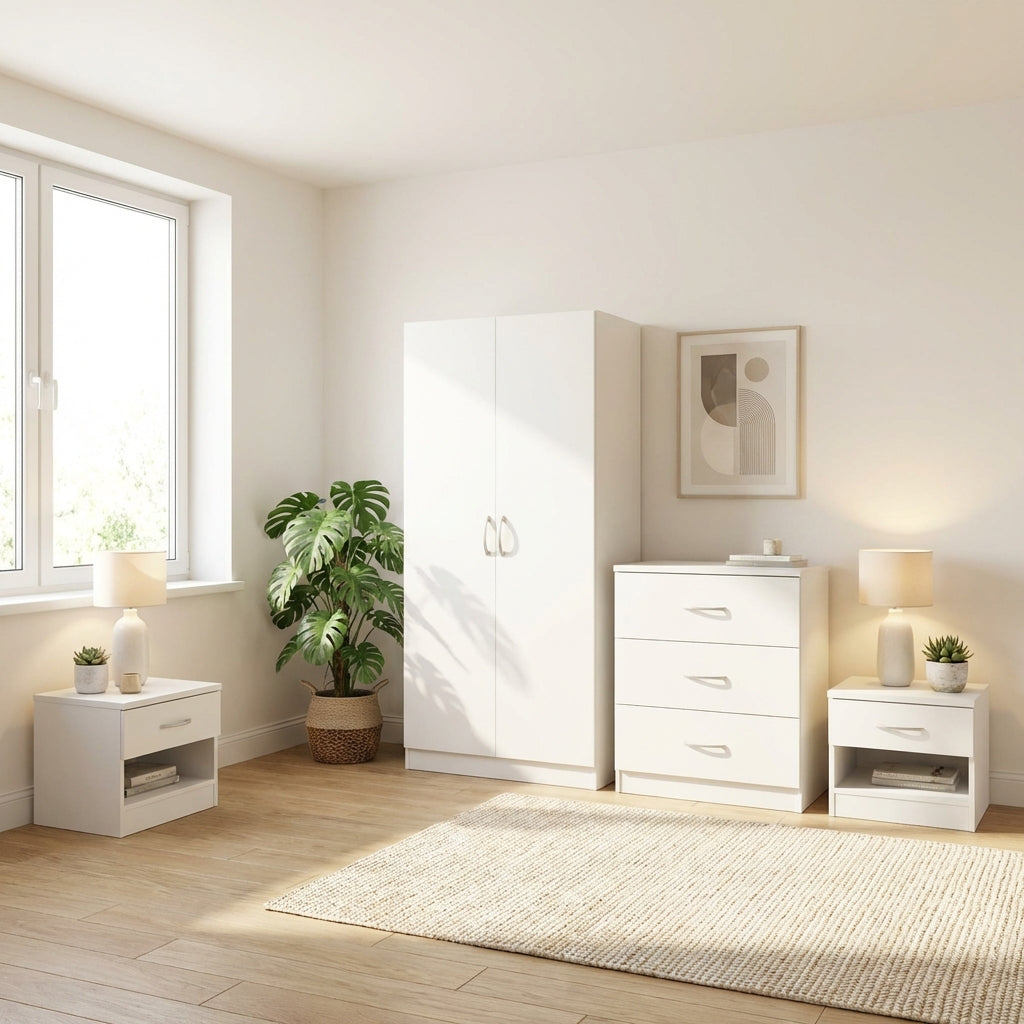 Highbury 4 Piece Bedroom Set With 2 Door Double Wardrobe