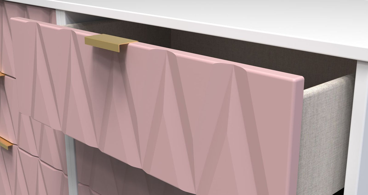 Diamond 6 Drawer Midi Chest with Gold Hairpin Legs