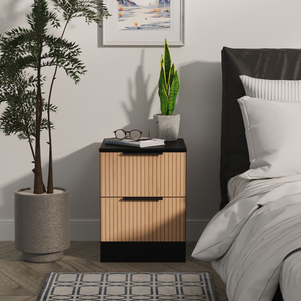Java 2 Drawer Bedside Table