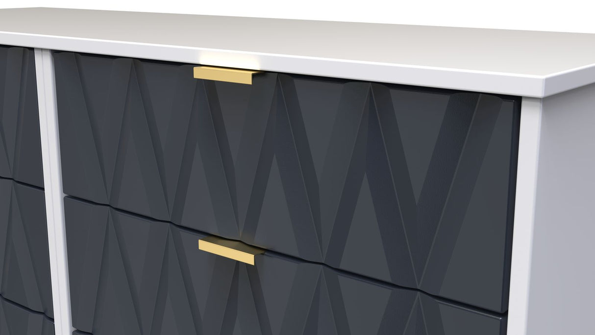 Diamond 6 Drawer Midi Chest with Gold Hairpin Legs