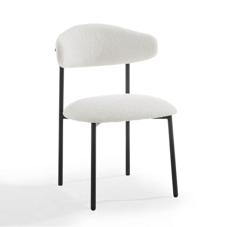 2 Elliot Boucle Fabric Dining Chairs - TGC