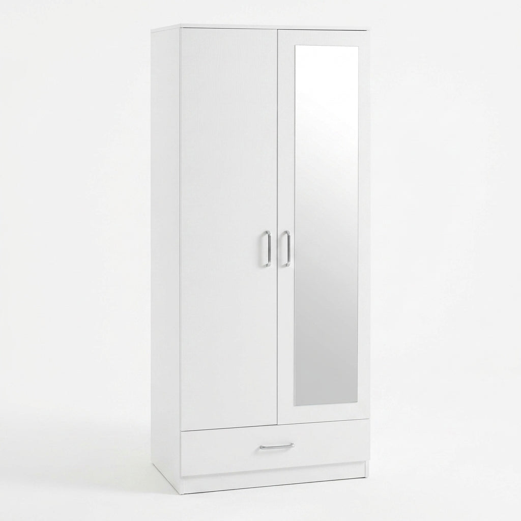 Dakota 2 Door 1 Drawer Double Mirrored Wardrobe
