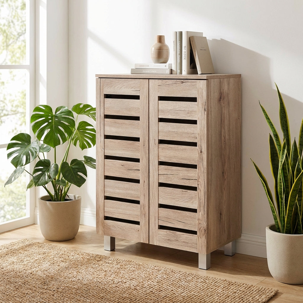 Euston Modern 2 Door Shoe Storage Cabinet