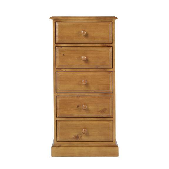 Maple 5 Drawer Tallboy Chest of Drawers