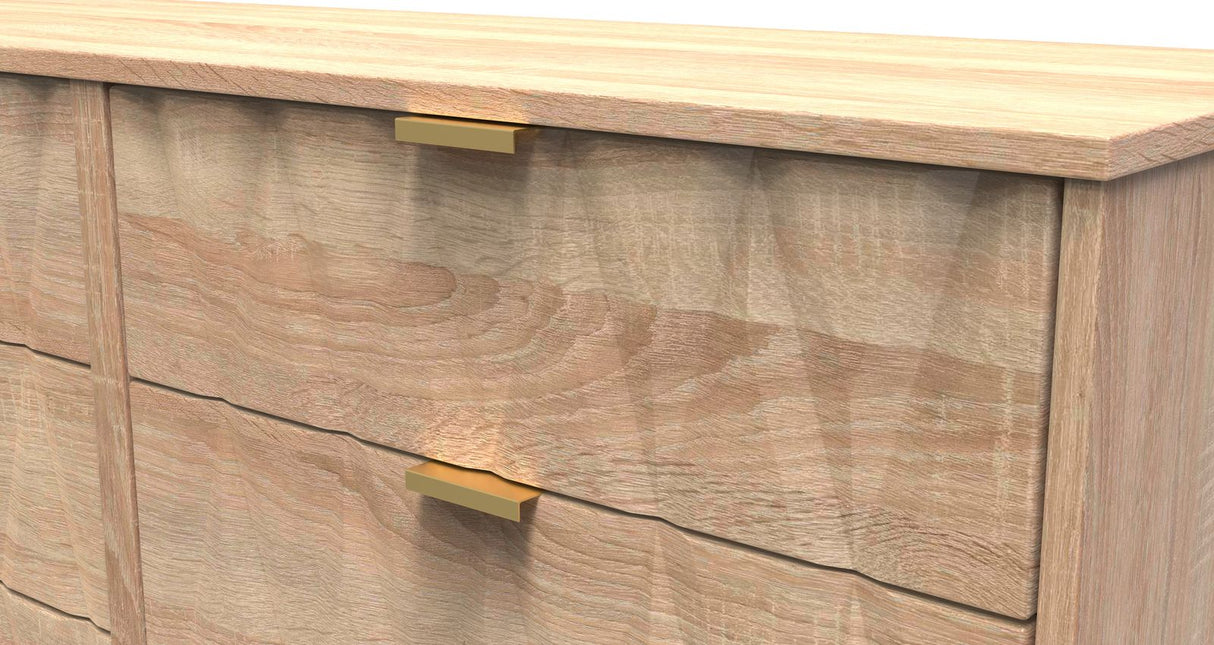 Diamond 6 Drawer Midi Chest with Gold Hairpin Legs