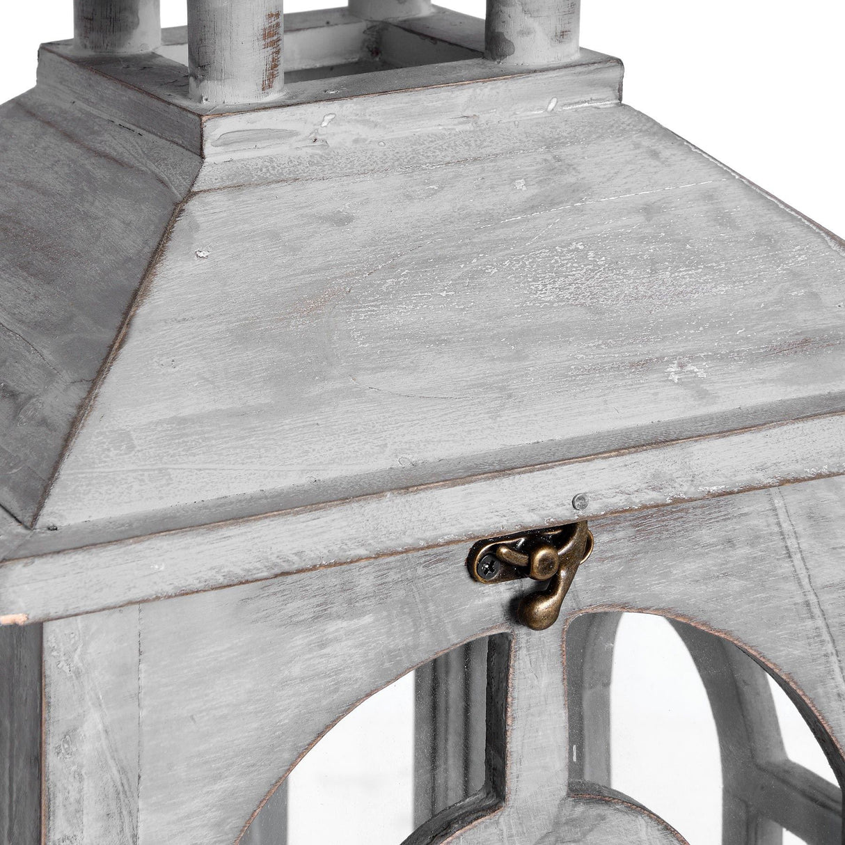 Set of Three Wooden Archway Lantern Lamps