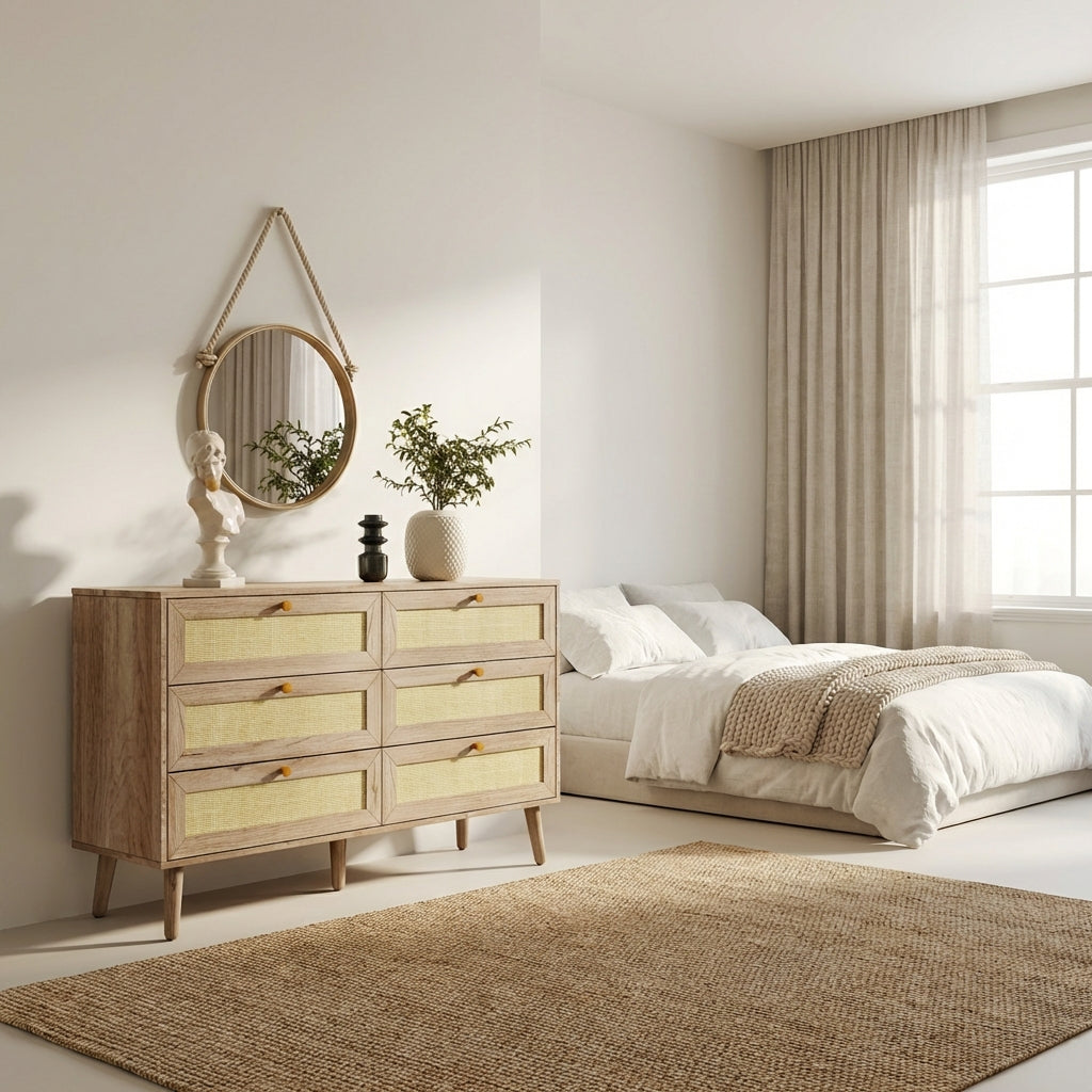 Willow Rattan 6 Drawer Chest of Drawers