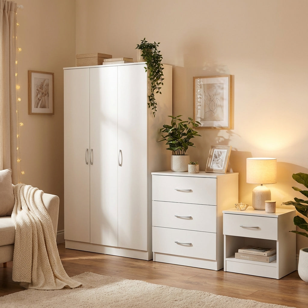 Highbury 3 Piece Bedroom Set With 3 Door Triple Wardrobe