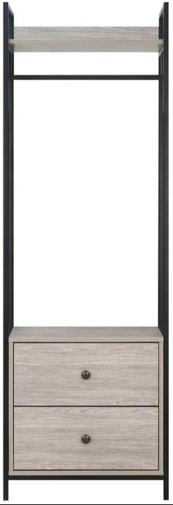 Alva Open Wardrobe Clothes Rail with 2 Drawers & 4 Shelves Set