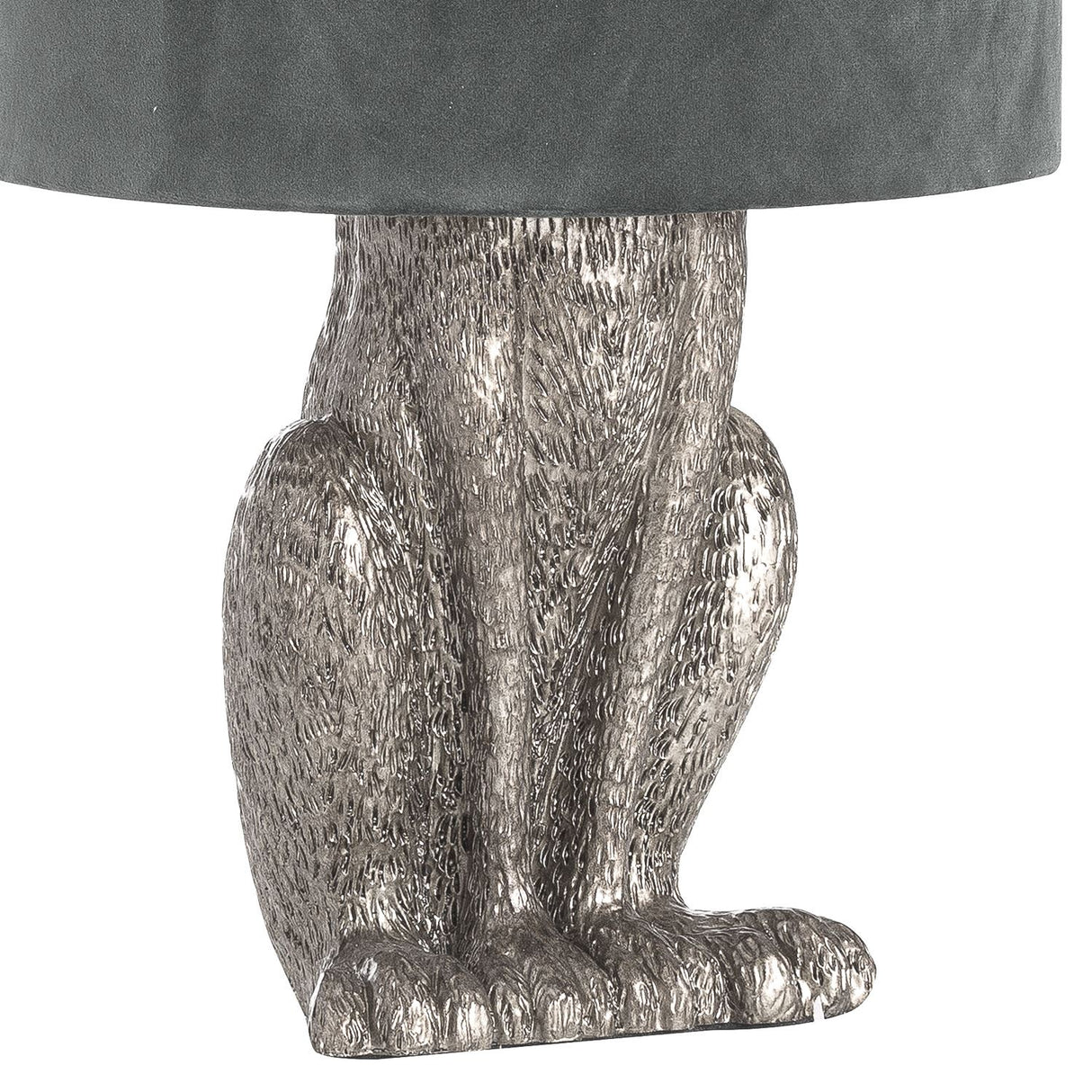 Antique Hare Table Lamp with Velvet Shade