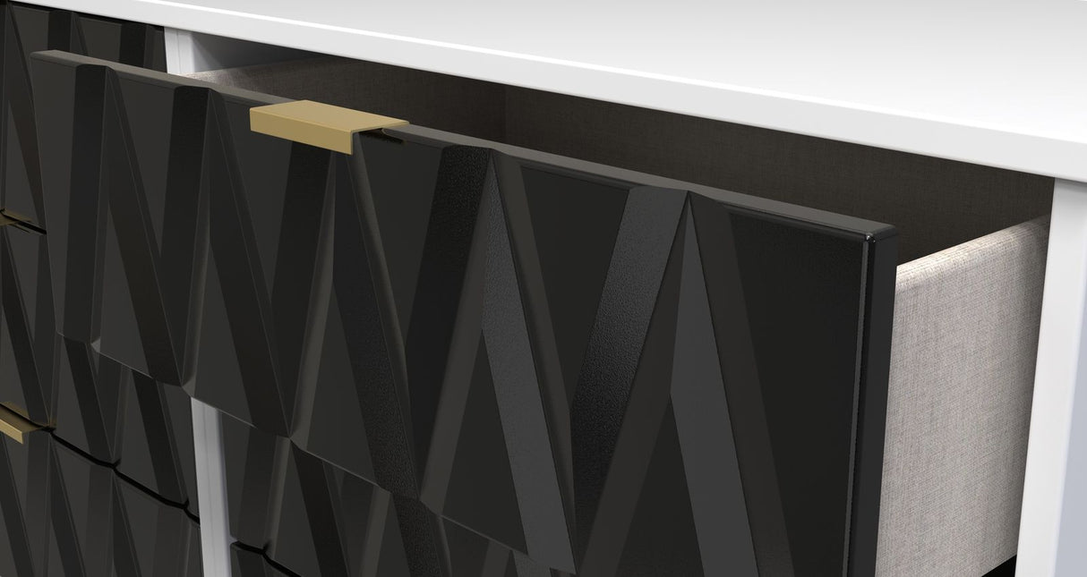 Diamond 6 Drawer Midi Chest with Gold Hairpin Legs