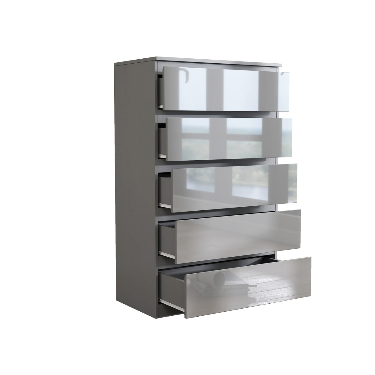 Soho 2 Door Wardrobe, 5 Drawer Chest & Bedside Table Bedroom Set