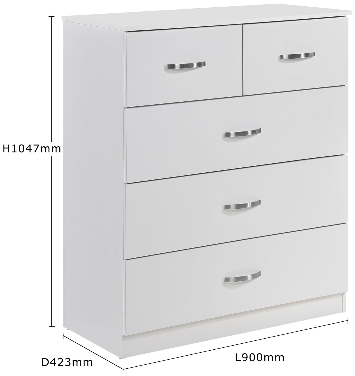 Paddington 3+2 Drawer Chest 3 Piece Bedroom Set