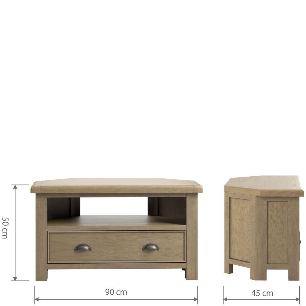 Acadia 1 Drawer Open Shelf Corner TV Unit