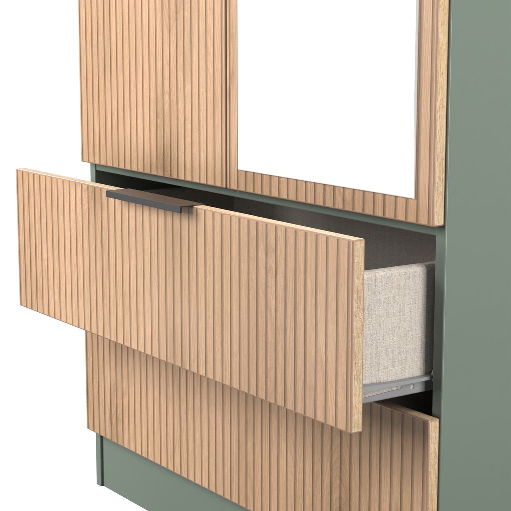 Java Tall Mirrored 2 Drawer 2 Door Double Wardrobe