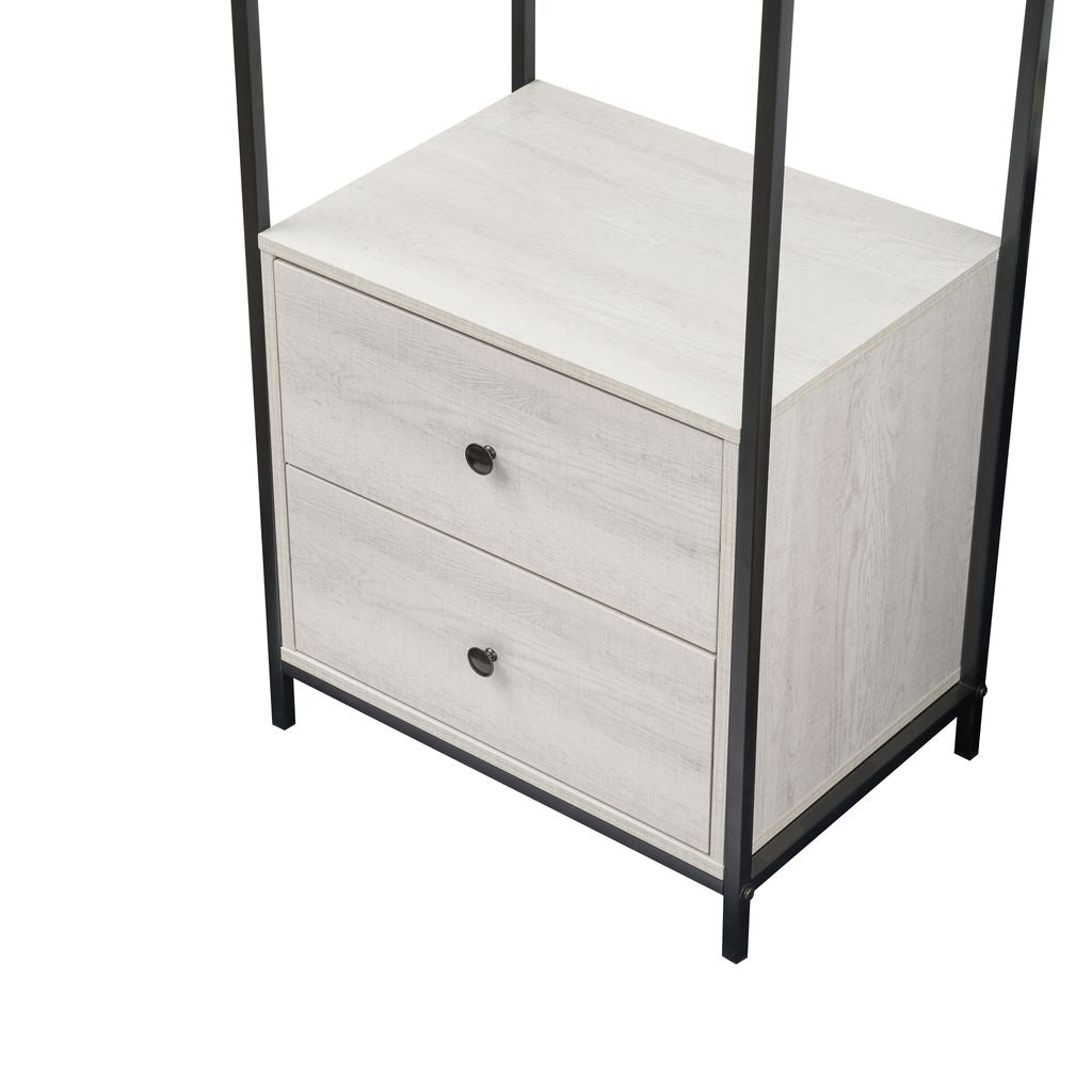 Alva Open Wardrobe with 2 Drawers 3 Piece Bedroom Set