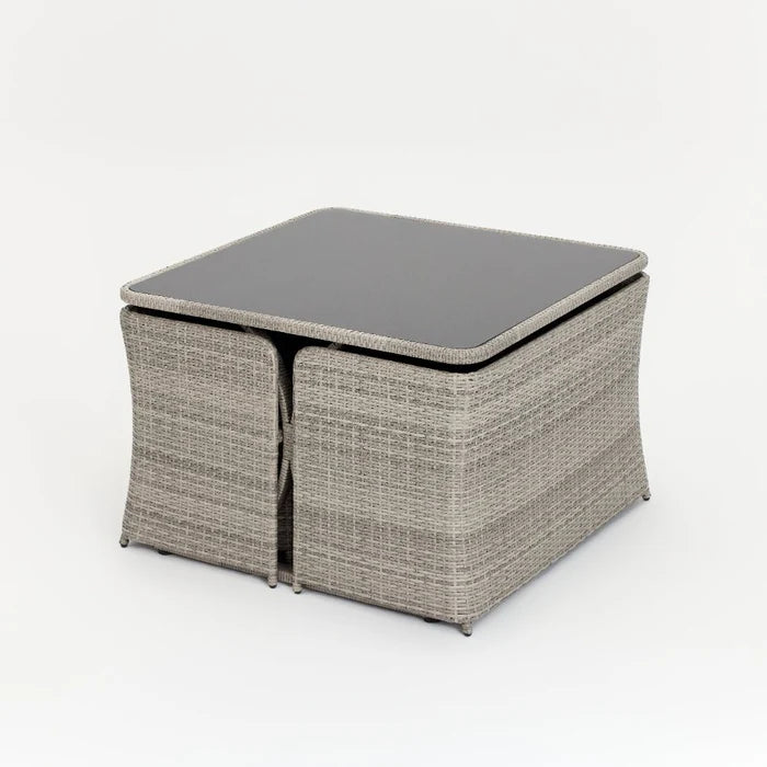 Trinity 5 Piece Rattan Cube Garden Dining Set with Cover