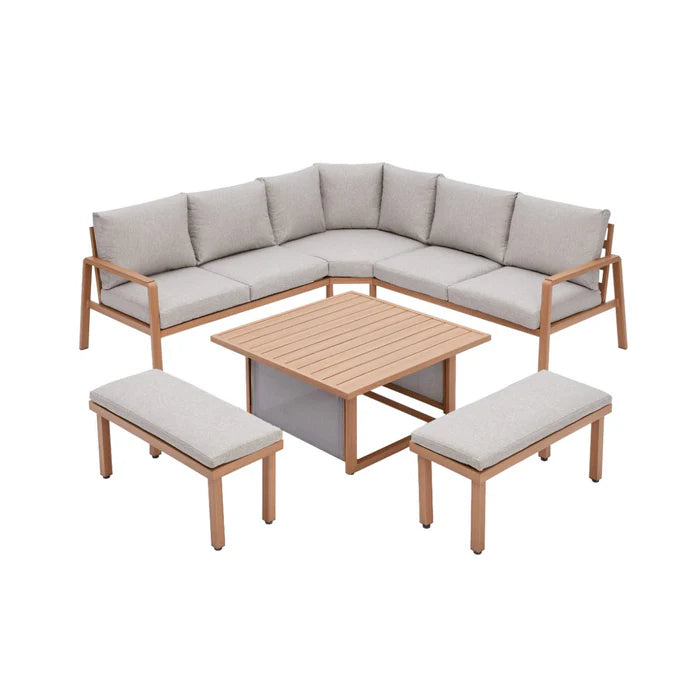 Bora 4 Piece Garden Dining Set with Corner Sofa