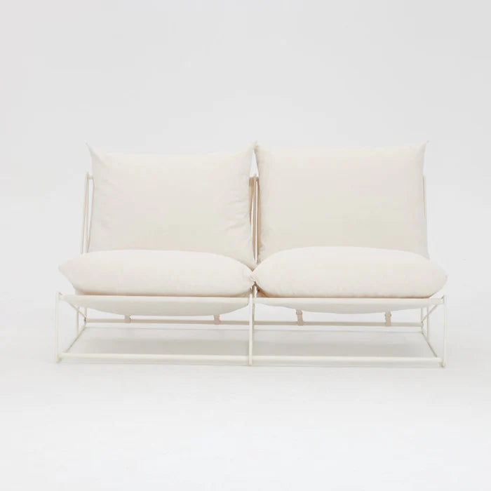 Marina Steel Garden Loveseat Sofa with Cushions and Cover
