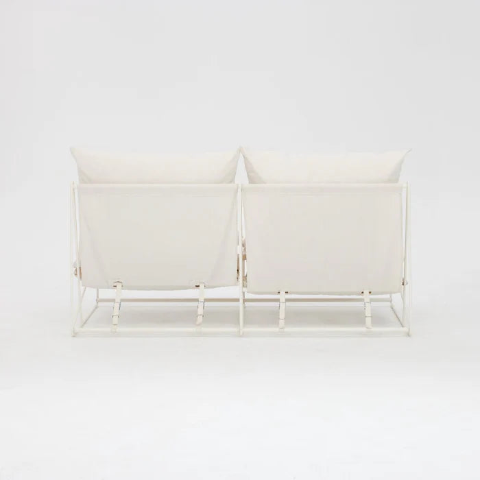 Marina Steel Garden Loveseat Sofa with Cushions and Cover