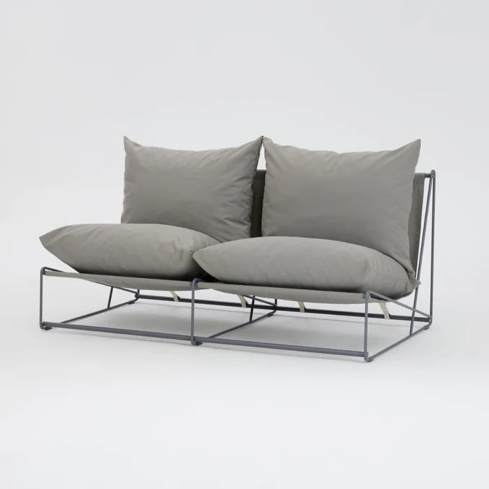 Marina Steel Garden Loveseat Sofa with Cushions and Cover