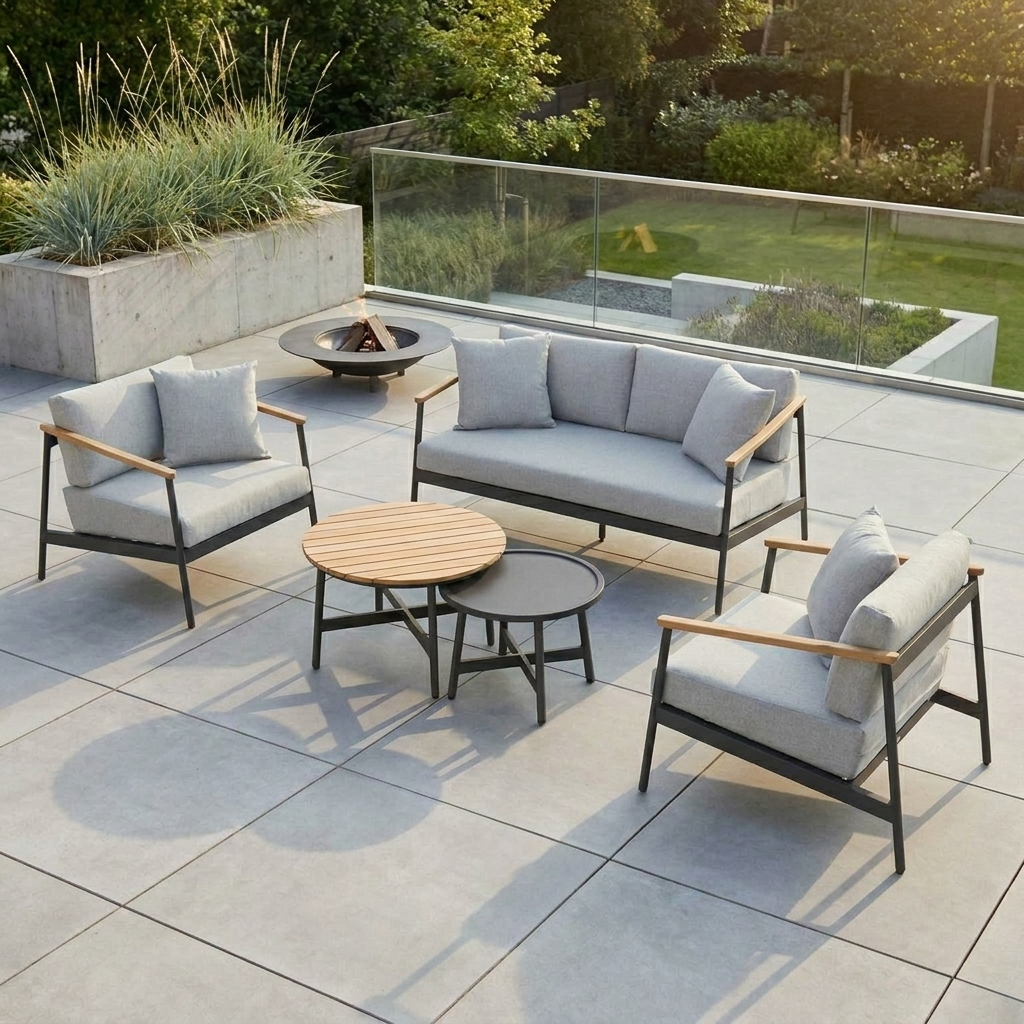 Lyon 6 Piece Sofa and Nesting Coffee Table Set with Cover