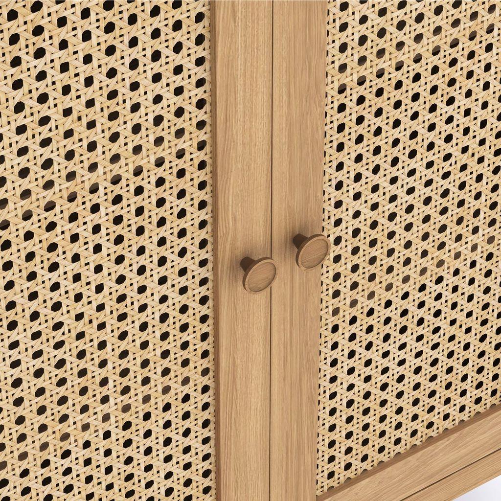 Cypress 2 Door Rattan Cabinet
