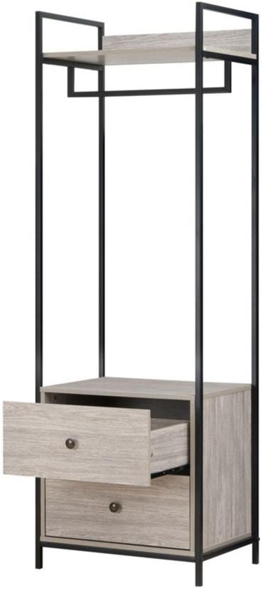 Alva Open Wardrobes with 2 Drawers & 4 Shelves Set